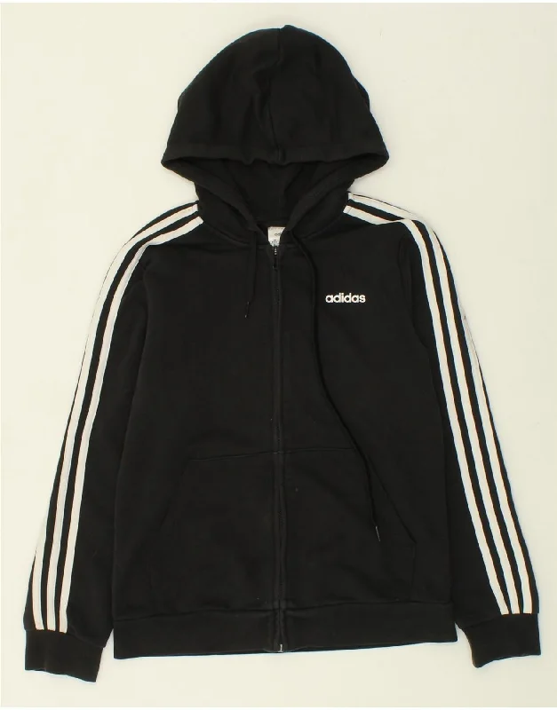 ADIDAS Womens Zip Hoodie Sweater UK 12/14 Medium Black Cotton Handmade Hand-knitted Hand-woven ADIDAS Womens Zip Hoodie Sweater UK 12/14 Medium Black Cotton Handmade Hand-knitted Hand-woven