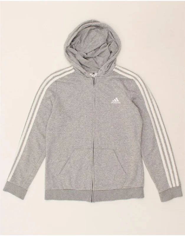 ADIDAS Womens Zip Hoodie Sweater UK 12/14 Medium Grey Cotton Modern Contemporary Chic ADIDAS Womens Zip Hoodie Sweater UK 12/14 Medium Grey Cotton Modern Contemporary Chic