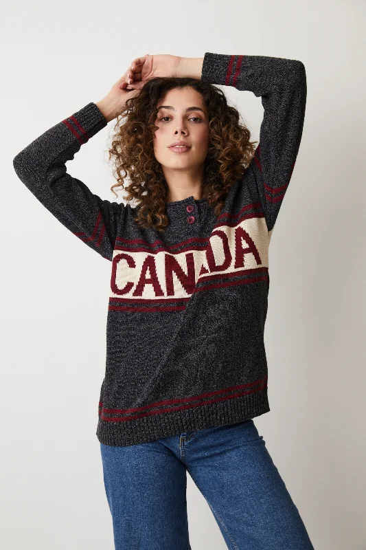 Canada Henley Sweater Elegant Classic Vintage