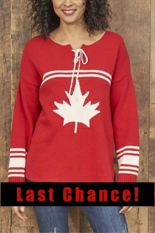Canada Hockey Sweater Solid Print Embellished