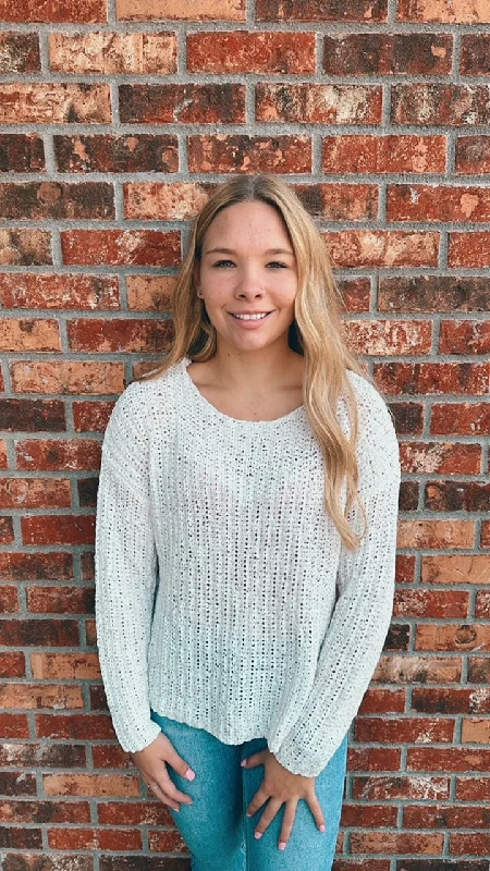 Captured Effortlessly Back Button Knit Pullover- 2 Colors! Batwing Sleeve Top