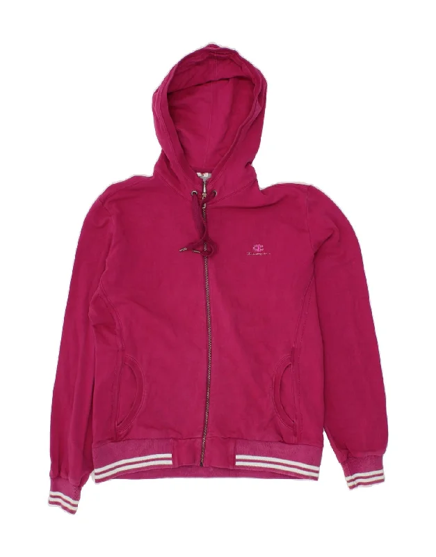 CHAMPION Womens Heritage Classics Zip Hoodie Sweater UK 16 Large Pink Transparent Opaque Sheer CHAMPION Womens Heritage Classics Zip Hoodie Sweater UK 16 Large Pink Transparent Opaque Sheer
