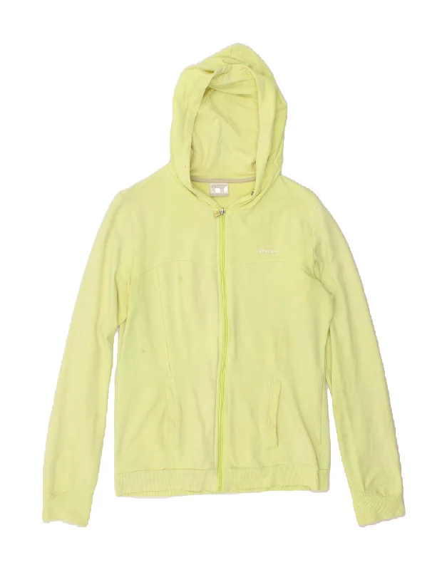 FREDDY Womens Zip Hoodie Sweater UK 10 Small Yellow Zippered Buttoned Snapped