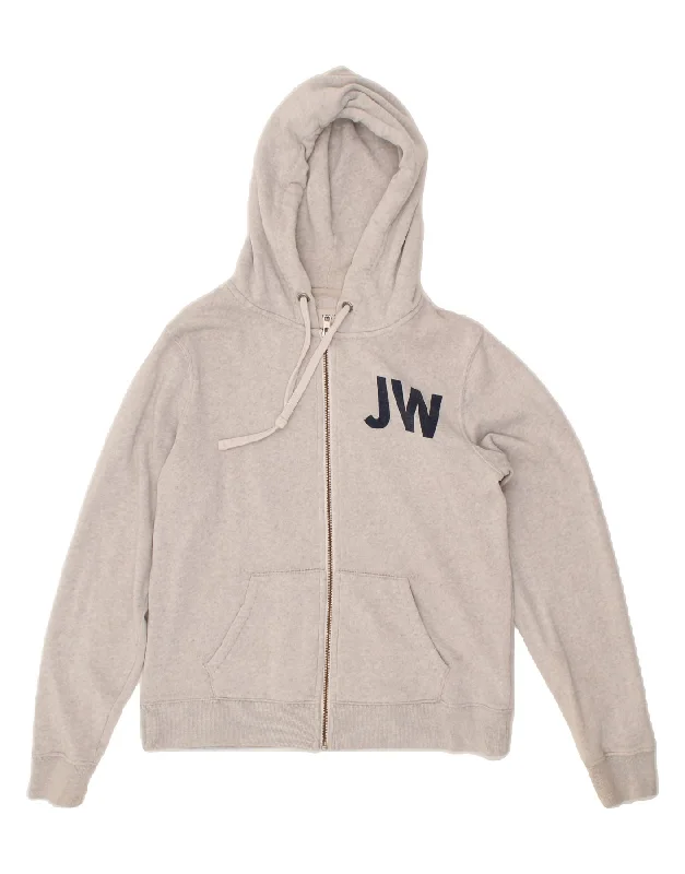 JACK WILLS Womens Graphic Zip Hoodie Sweater UK 14 Large Grey Cotton Silk Blend Satin Velvet JACK WILLS Womens Graphic Zip Hoodie Sweater UK 14 Large Grey Cotton Silk Blend Satin Velvet