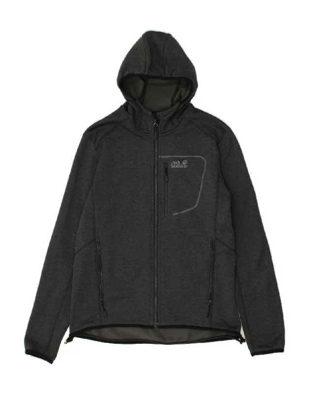 JACK WOLFSKIN Mens Zip Hoodie Sweater UK 36/38 Medium Grey Polyester Fleece Fabric Down Fabric Feather Fabric JACK WOLFSKIN Mens Zip Hoodie Sweater UK 36/38 Medium Grey Polyester Fleece Fabric Down Fabric Feather Fabric