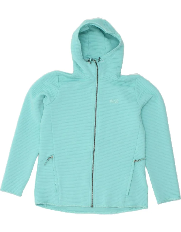 JACK WOLFSKIN Womens Zip Hoodie Sweater UK 14/16 Large Blue Polyester Stylish Fashionable Trendy JACK WOLFSKIN Womens Zip Hoodie Sweater UK 14/16 Large Blue Polyester Stylish Fashionable Trendy
