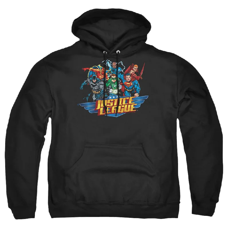 Justice League Ready To Fight Pullover Hoodie Ruffled Neck Pullover