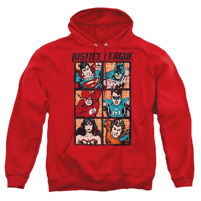 Justice League Rough Panels Pullover Hoodie Fleece Warm Pullover
