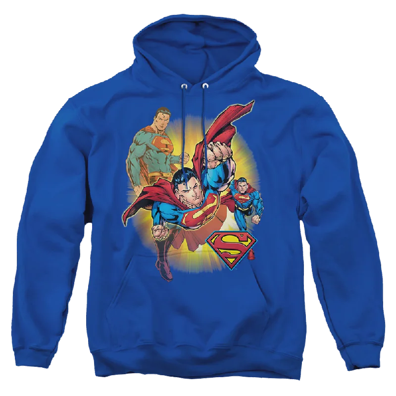 Justice League Superman Collage Pullover Hoodie V-Neck Stylish Pullover