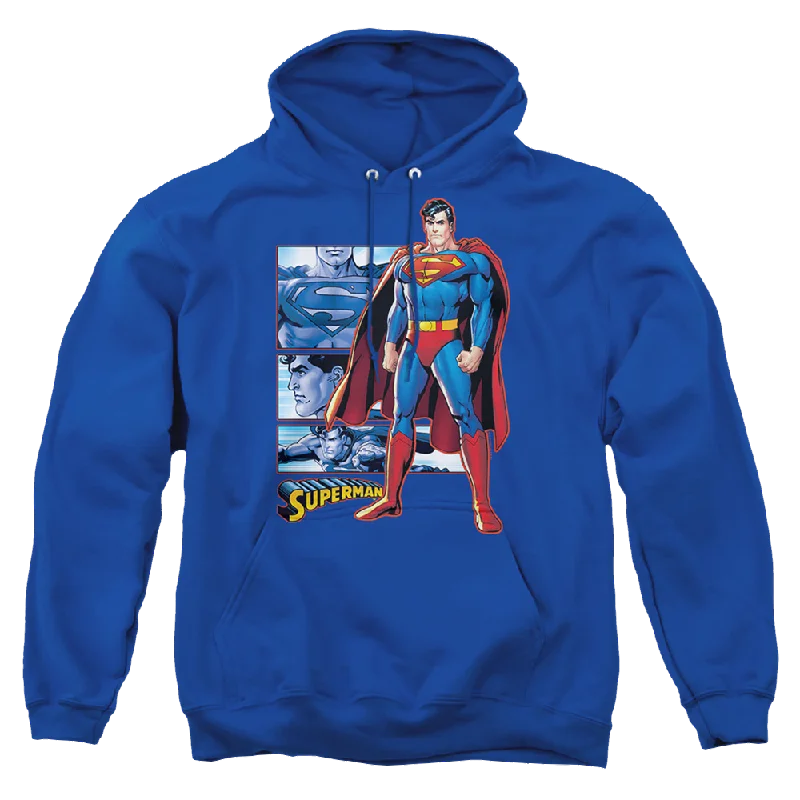 Justice League Superman Panels Pullover Hoodie Open Front Cardigan