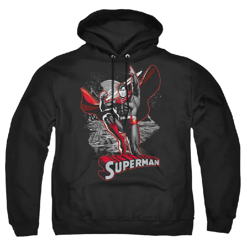 Justice League Superman Red & Gray Pullover Hoodie Crew Neck Wool
