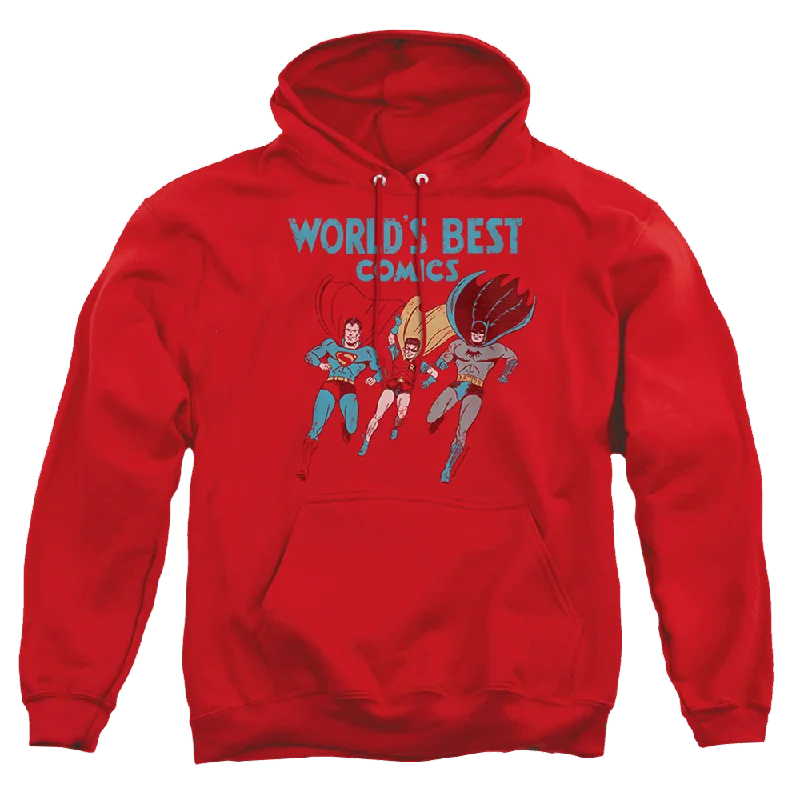 Justice League Worlds Best Pullover Hoodie Polo Neck Sweater