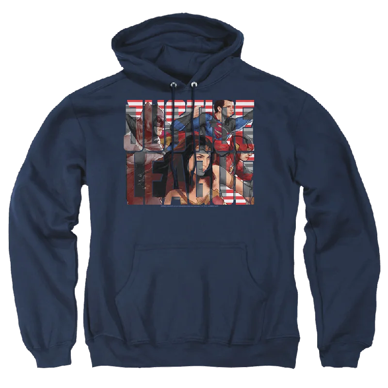 Justice League Rally Pullover Hoodie Oblong Neck Pullover