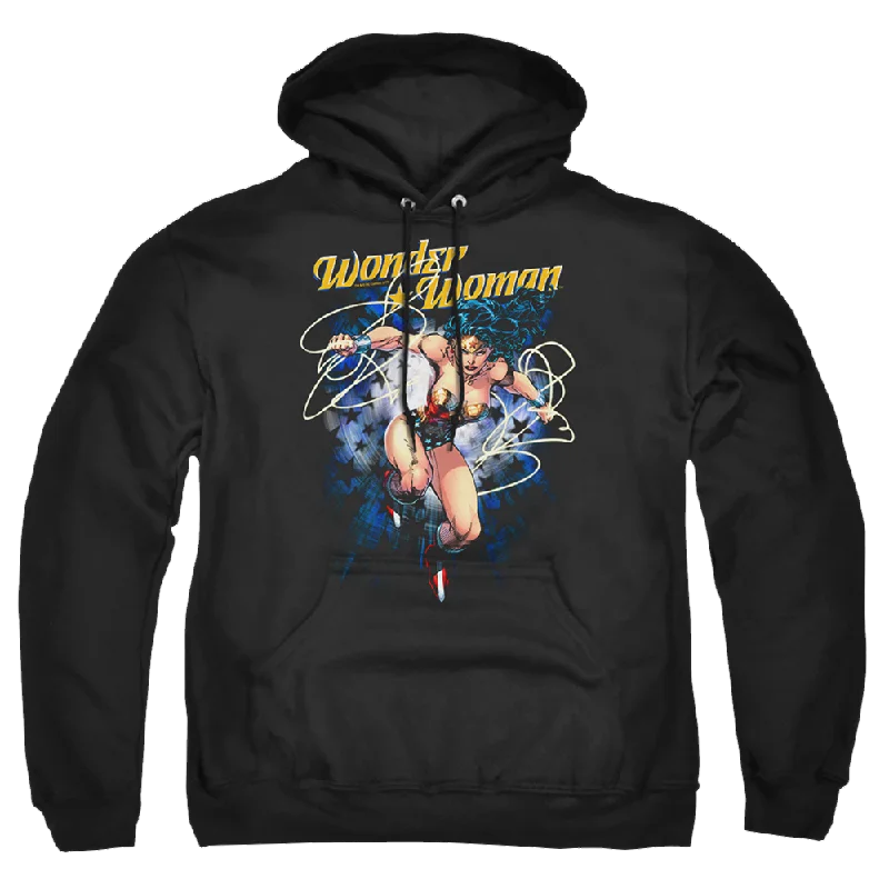 Justice League Starburst Pullover Hoodie Honey Neck Pullover
