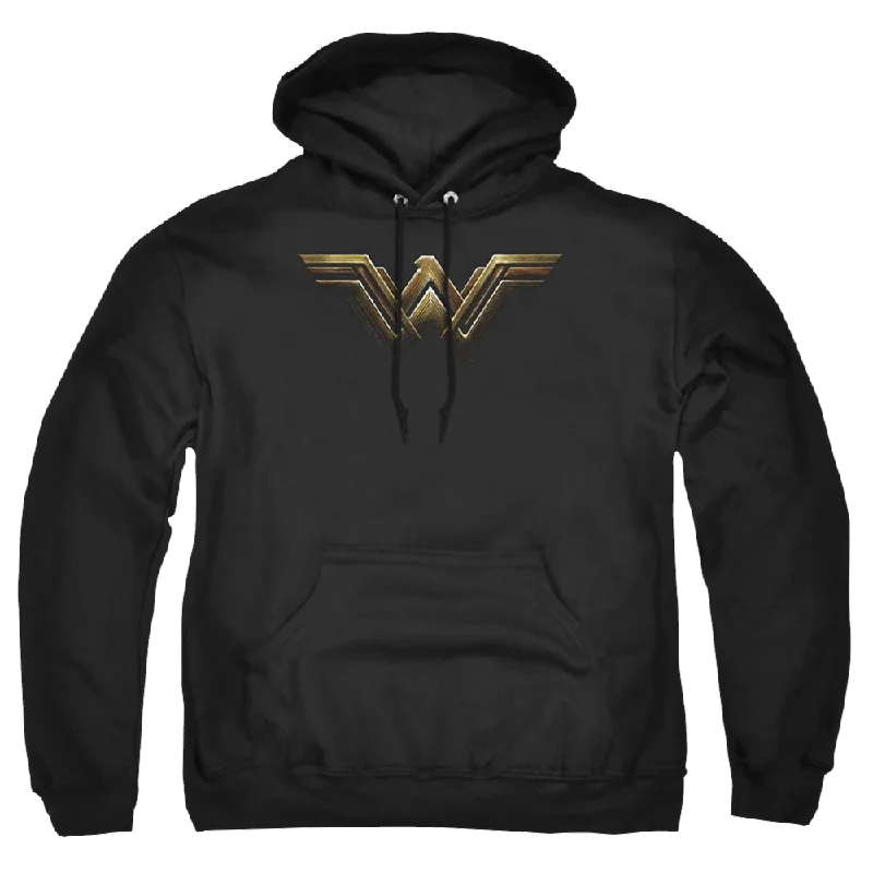 Justice League Wonder Woman Logo Pullover Hoodie Bardot Neck Top