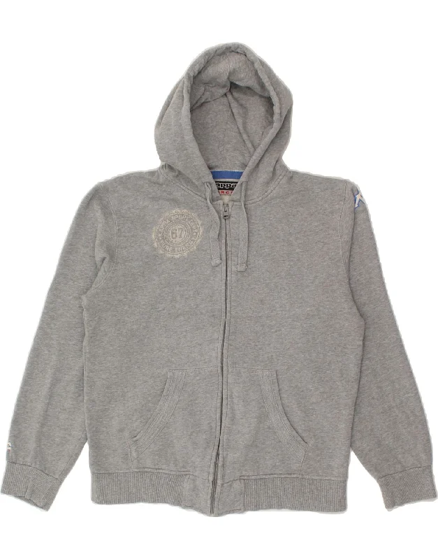 KAPPA Womens Zip Hoodie Sweater UK 16 Large Grey Boat Neck Shawl Collar Notched Collar KAPPA Womens Zip Hoodie Sweater UK 16 Large Grey Boat Neck Shawl Collar Notched Collar