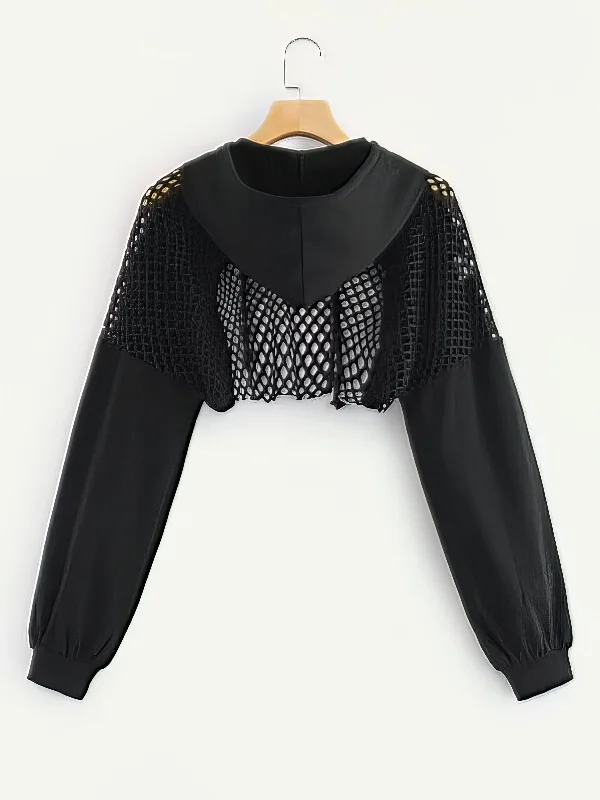 Lightweight Cropped Knit Sweater Chenille Brocade Lace