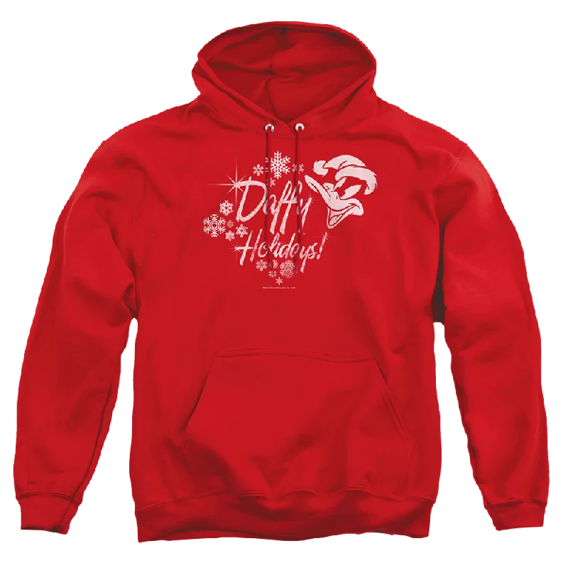 Looney Tunes Daffy Holidays Pullover Hoodie Over Sleeve Pullover