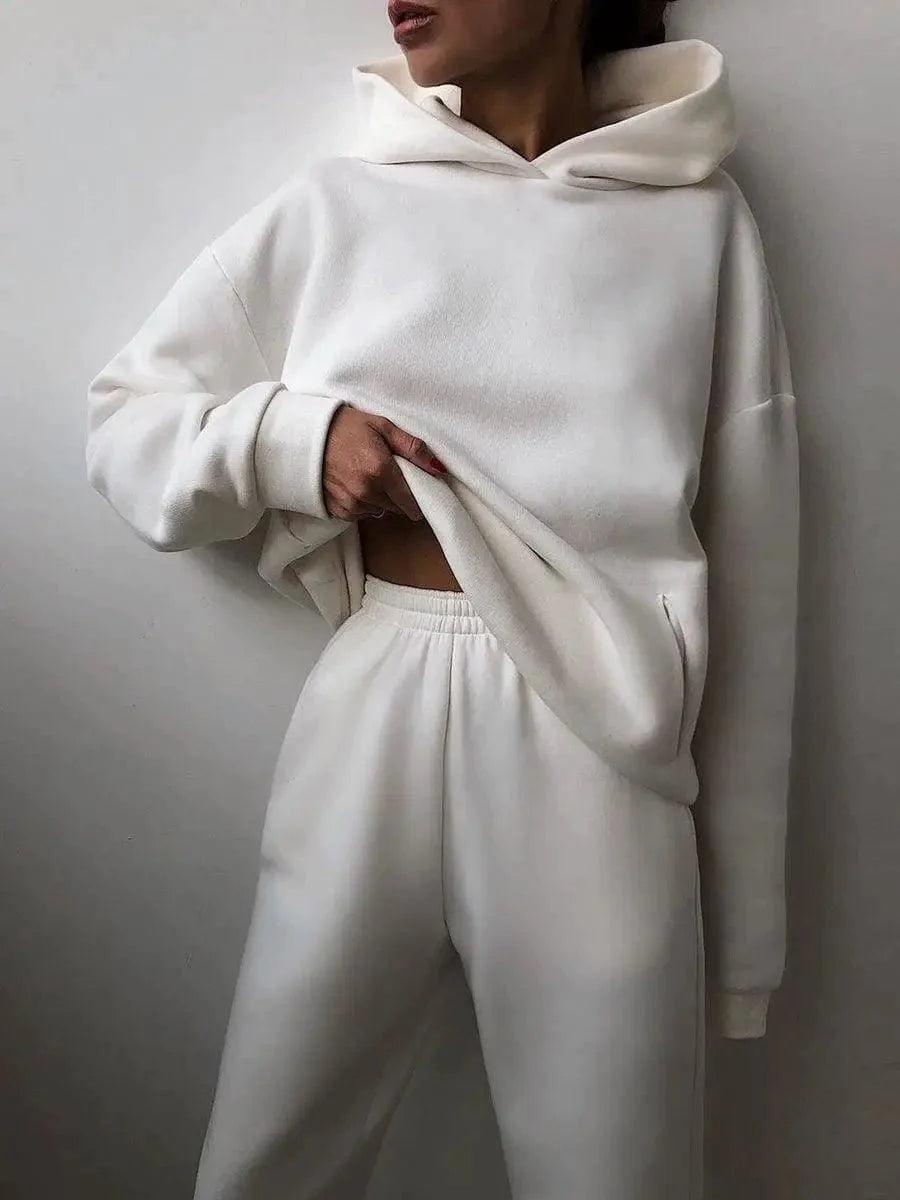 Spring Cross-border Women's Casual Hooded Sweater Two-piece Casual Formal Business