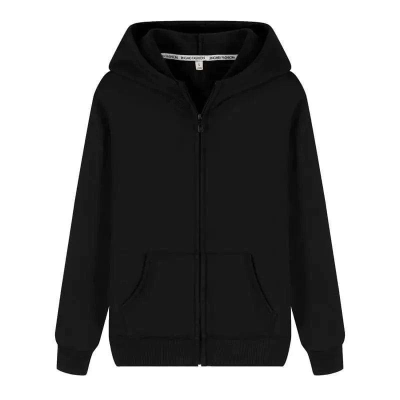 Thick Long-sleeved Zipper Blank Solid Color Sweater Elasticated Padded Insulated