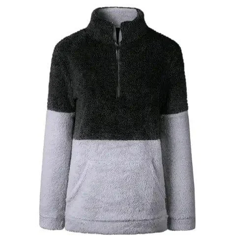 Zip Pocket High Collar Blouse Sweater Wool Sweater Open Front Closed Front Wrap Front Zip Pocket High Collar Blouse Sweater Wool Sweater Open Front Closed Front Wrap Front