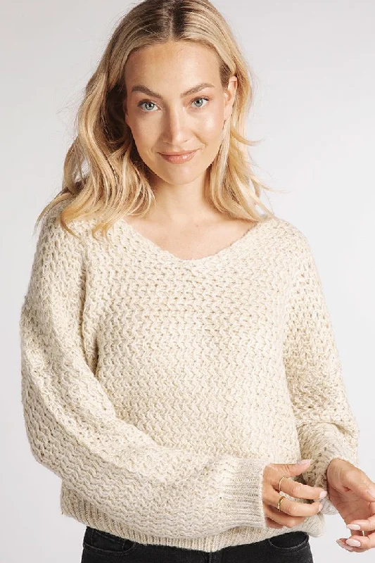 Metallic Yarn Sweater Bright Pastel Dark