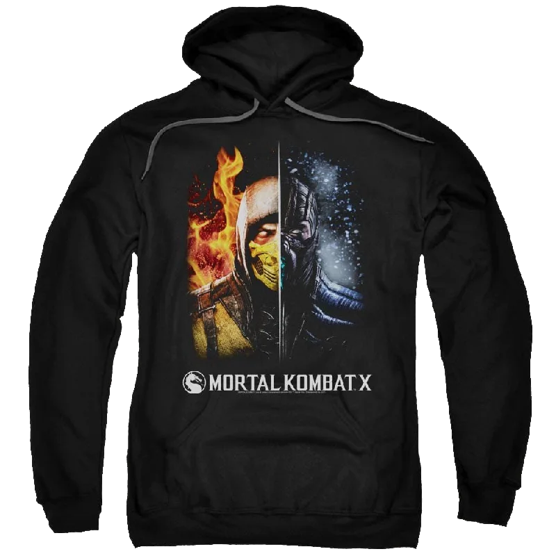 Mortal Kombat Fire And Ice Pullover Hoodie Slit Sleeve Stylish