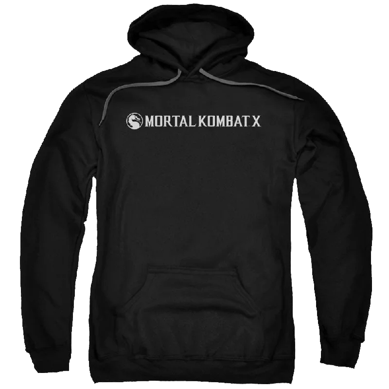 Mortal Kombat Horizontal Logo Pullover Hoodie Saggy Sleeve Comfort