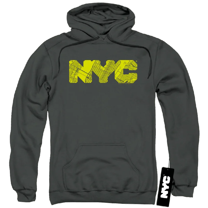 New York City Nyc Map Fill Pullover Hoodie Box Sleeve Comfort