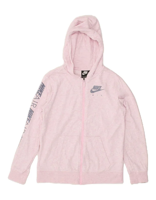 NIKE Girls Graphic Zip Hoodie Sweater 12-13 Years Large Pink Mesh Blend Leather Blend Suede Blend NIKE Girls Graphic Zip Hoodie Sweater 12-13 Years Large Pink Mesh Blend Leather Blend Suede Blend