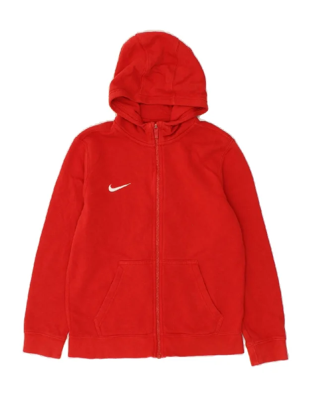 NIKE Girls Zip Hoodie Sweater 10-11 Years Medium Red Cotton Hooded Caped Shawl Collar NIKE Girls Zip Hoodie Sweater 10-11 Years Medium Red Cotton Hooded Caped Shawl Collar
