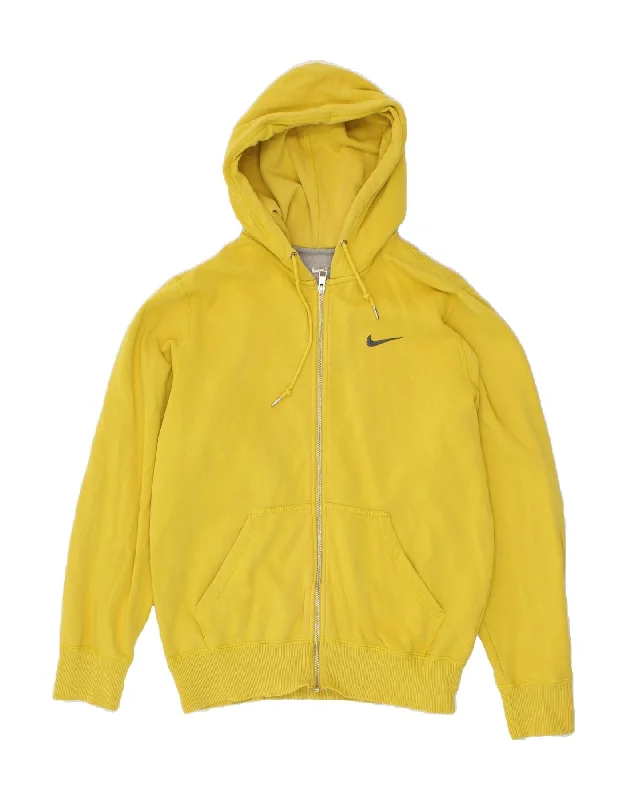 NIKE Womens Zip Hoodie Sweater UK 10 Small Yellow Cotton Hooded Sweater Collared Sweater Shawl Collar NIKE Womens Zip Hoodie Sweater UK 10 Small Yellow Cotton Hooded Sweater Collared Sweater Shawl Collar