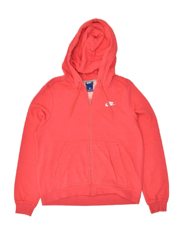 NIKE Womens Zip Hoodie Sweater UK 14 Medium Red Cotton Lightweight Heavyweight Midweight NIKE Womens Zip Hoodie Sweater UK 14 Medium Red Cotton Lightweight Heavyweight Midweight