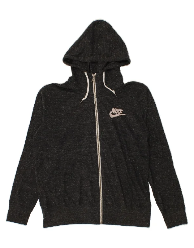 NIKE Womens Zip Hoodie Sweater UK 18 XL Grey Flecked Polyester Herringbone Houndstooth Plaid NIKE Womens Zip Hoodie Sweater UK 18 XL Grey Flecked Polyester Herringbone Houndstooth Plaid