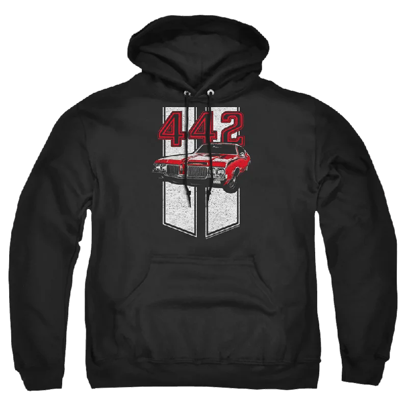 Oldsmobile 442 Pullover Hoodie Faux Fur Trim