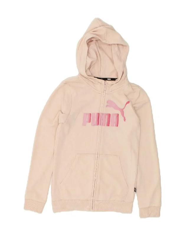 PUMA Girls Graphic Zip Hoodie Sweater 11-12 Years Pink Cotton Faux Fur Fabric Real Fur Fabric Shearling Fabric PUMA Girls Graphic Zip Hoodie Sweater 11-12 Years Pink Cotton Faux Fur Fabric Real Fur Fabric Shearling Fabric