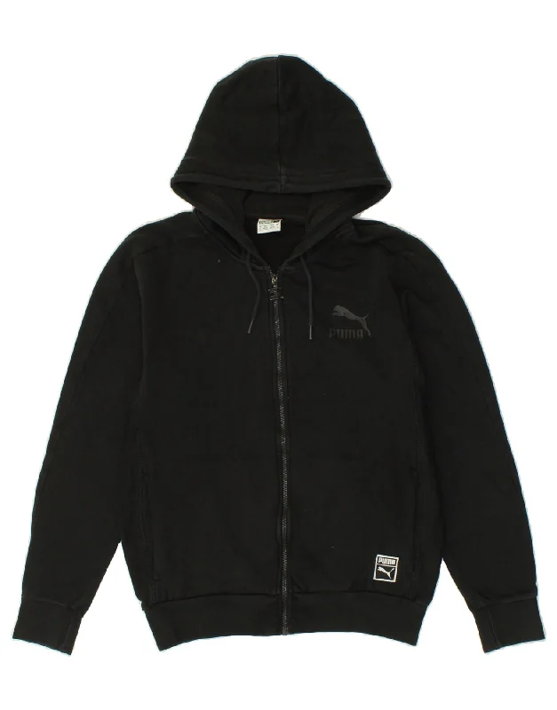 PUMA Mens Graphic Zip Hoodie Sweater Small Black Cotton Graphic Sweater Embroidered Appliqued PUMA Mens Graphic Zip Hoodie Sweater Small Black Cotton Graphic Sweater Embroidered Appliqued