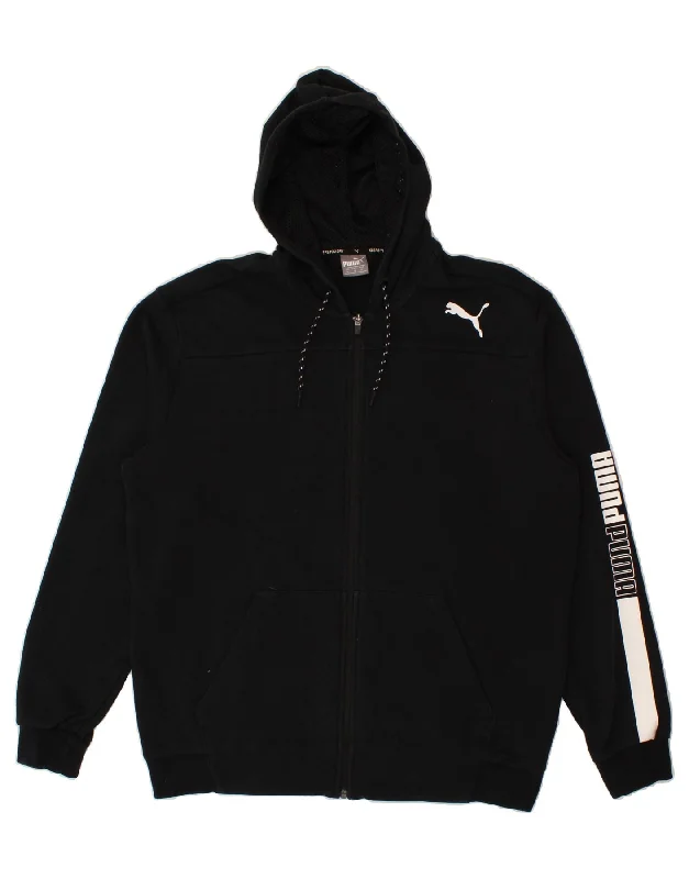 PUMA Mens Graphic Zip Hoodie Sweater XL Black Cotton Satin Blend Silk Blend Wool Blend PUMA Mens Graphic Zip Hoodie Sweater XL Black Cotton Satin Blend Silk Blend Wool Blend