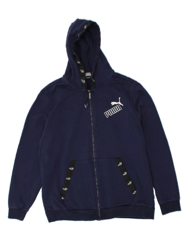 PUMA Mens Graphic Zip Hoodie Sweater XL Navy Blue Cotton Beaded Sweater Sequined Faux Fur PUMA Mens Graphic Zip Hoodie Sweater XL Navy Blue Cotton Beaded Sweater Sequined Faux Fur