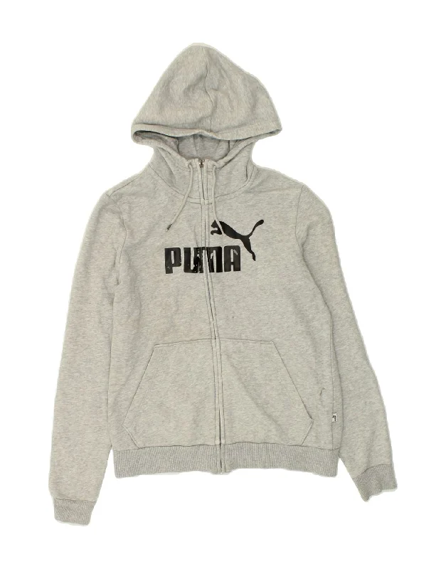 PUMA Womens Graphic Zip Hoodie Sweater UK 12 Medium Grey Cotton Iron Safe Non-Iron Wrinkle Free PUMA Womens Graphic Zip Hoodie Sweater UK 12 Medium Grey Cotton Iron Safe Non-Iron Wrinkle Free