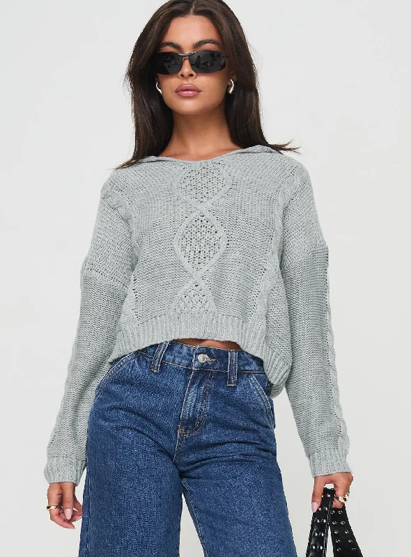 Quintero Sweater Grey Marle Iron Safe Non-Iron Wrinkle Free