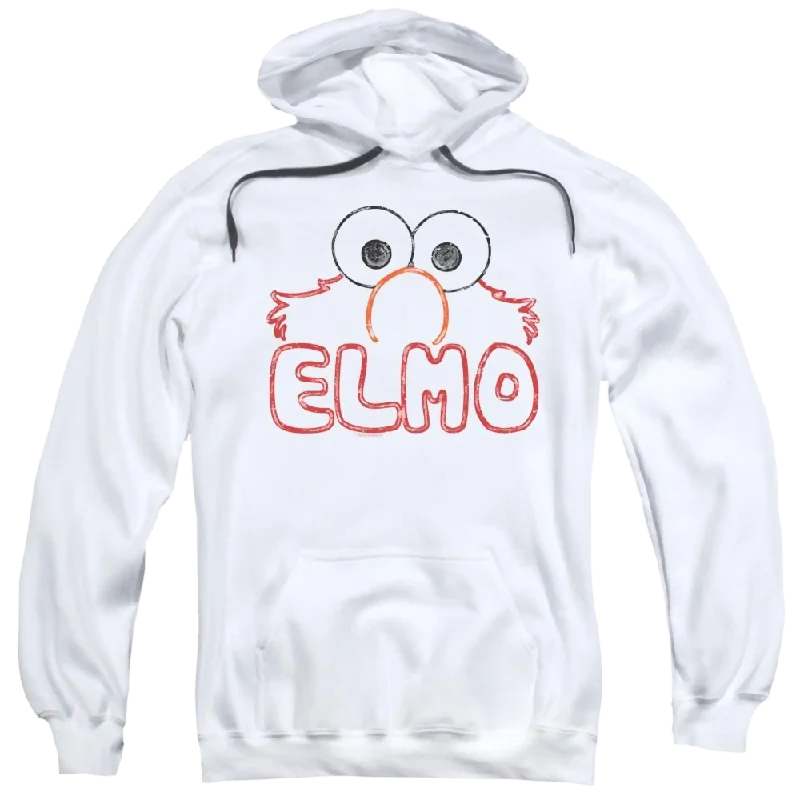 Sesame Street Elmo Letters Pullover Hoodie Shirred Sleeve Feminine