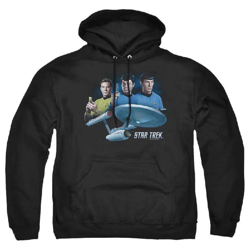Star Trek Main Three Pullover Hoodie Flutter Sleeve Feminine