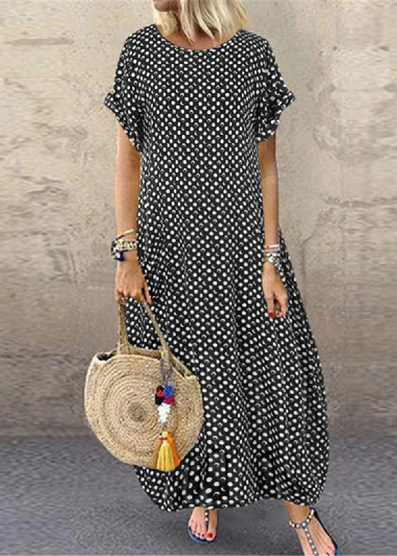 2023 Black Women Clothes Casual Big Size Plus Long Dress Summer Tunics Formal black