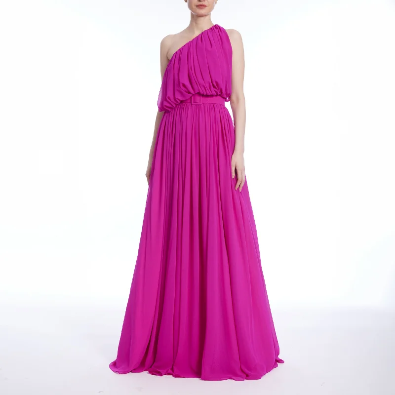 Asymmetrical Neckline Long Dress Crew Neckline Casual