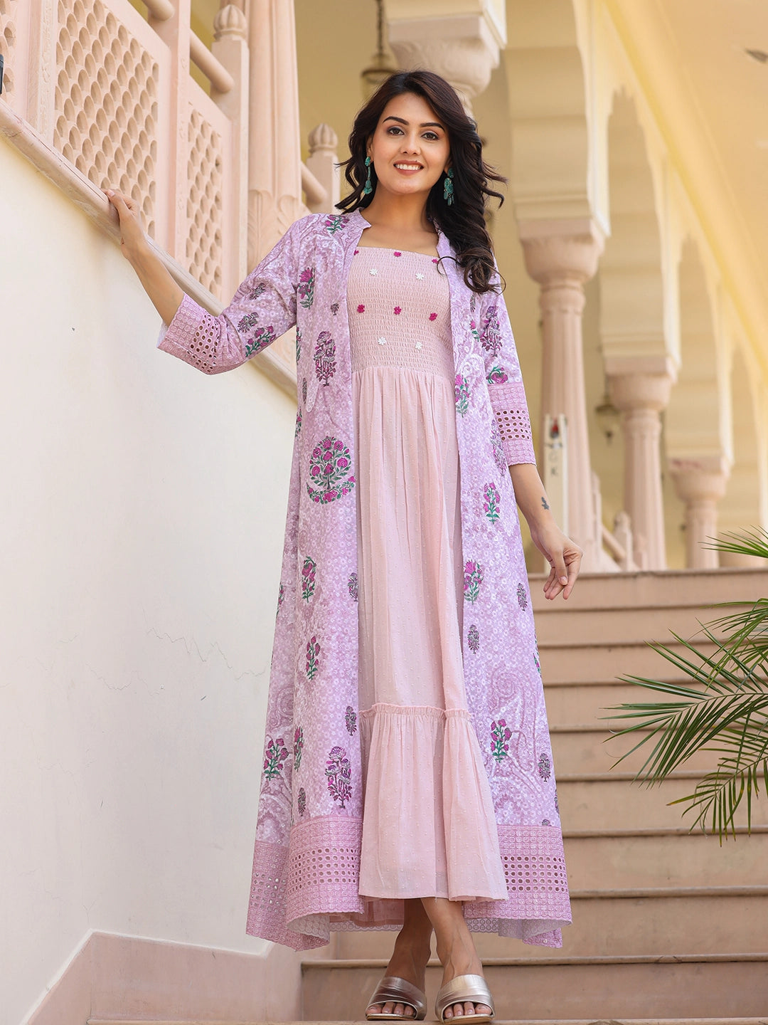 Beautiful Lavender Long dress Tunics Canvas sturdy
