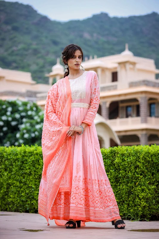 Beautiful Pink Long Dress Tunics Versatile functional