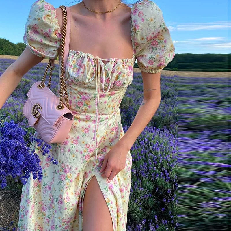 Elegant Summer Dress Women Casual Print Long Dress A-Line Day Work
