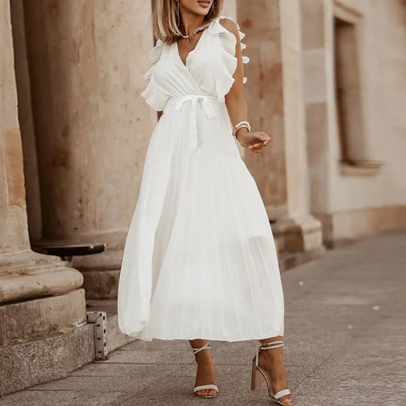 Elegant Cocktail Party Chiffon Women Long Dress Tunics Sophisticated sleek