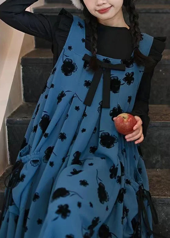 Casual U Neck Bow Print Patchwork Top And Long Dress Two Pieces Set Long Sleeve Tunics Travel practical Casual U Neck Bow Print Patchwork Top And Long Dress Two Pieces Set Long Sleeve Tunics Travel practical